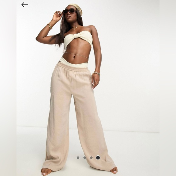 ASOS- Miss Selfridge Crinkle Cream Swim- ONE SIZE - Picture 8 of 8